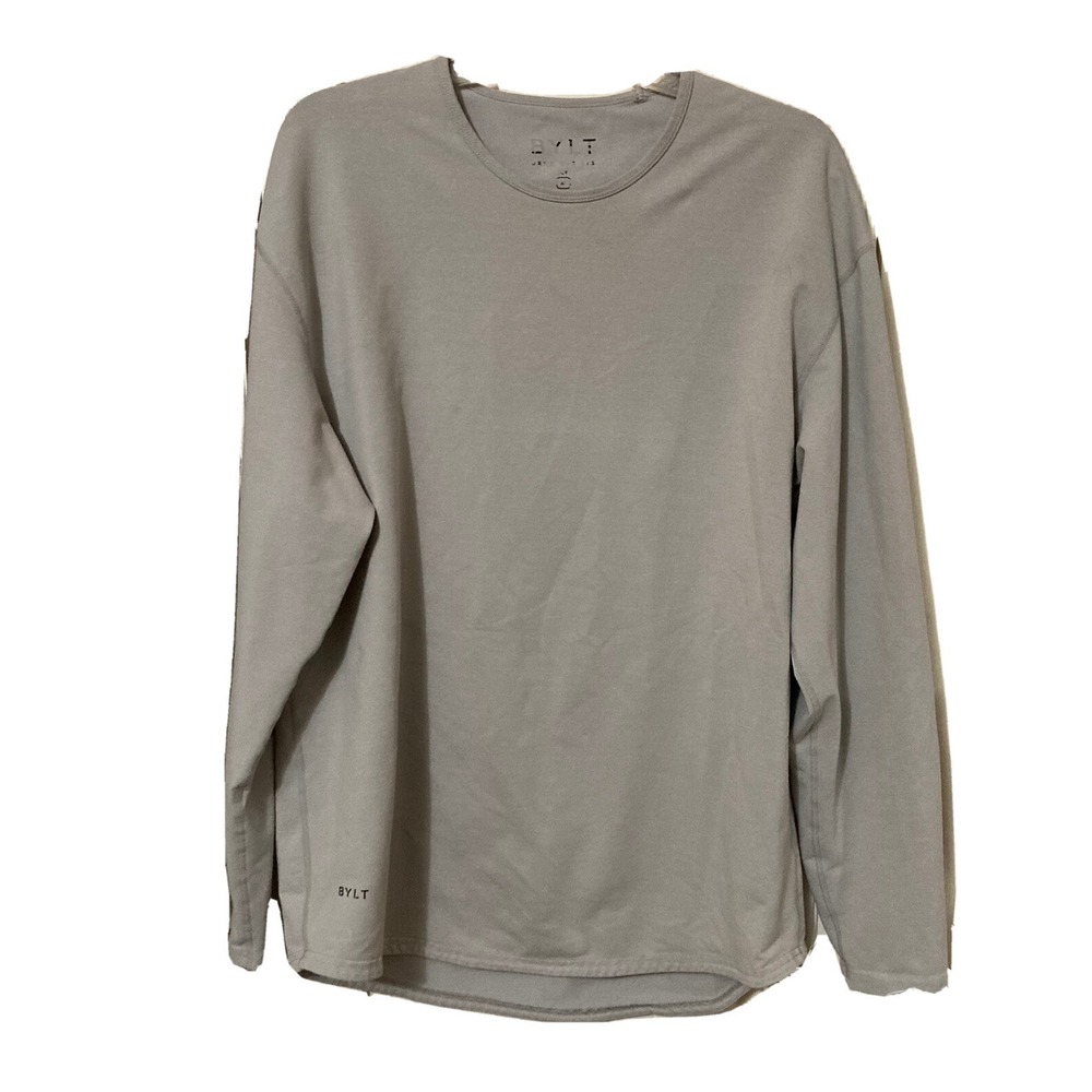 Bylt Drop Cut Shirt Lux Long Sleeve Size XL Light Gray Pullover Sweatshirt